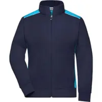 James & nicholson Damen Workwear Sweat Jacke Color Sweatjacke JN869 navy/turquoise S
