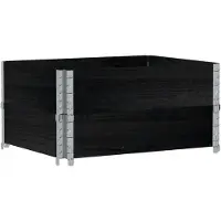 vidaXL Paletten-Aufsatzrahmen 2 Stk. Schwarz 80x60cm Massivholz Kiefer