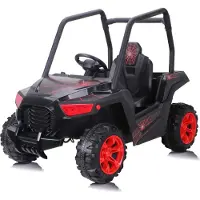 Chipolino Kinderelektroauto Spider SUV, Radio, Fernbedienung, Stoßdämpfer, Gurt schwarz