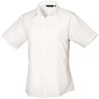 Premier Workwear Damen Popeline Bluse kurzarm PR302 white 38 (S/10)