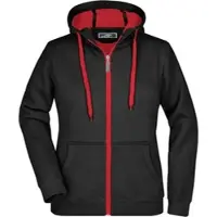 James & nicholson Damen Doubleface Jacke Sweatjacke JN354 black/red L
