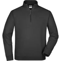 James & nicholson Unisex Sweater mit 1/4 Zip Sweatshirt JN352 black XXL