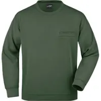 James & nicholson Unisex Sweater mit Brusttasche Sweatshirt JN924 dark green S