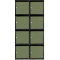 Proregal Mega Deal 8x Schließfachwürfel Blocky Mit Zylinderschloss & 2 Schlüssel 40x40x40cm Anthrazit/Resedagrün