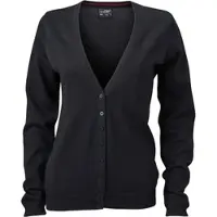 James & nicholson Damen V-Ausschnitt Cardigan JN660 black XS