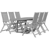 vidaXL 7-tlg. Garten-Essgruppe Massivholz Akazie