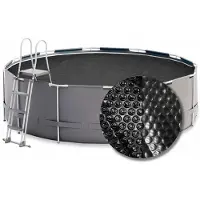 W'eau Solarplane Premium Rund Ø 320 cm Poolabdeckung Schwarz