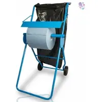 Blanc HYGIENIC Putzrollenhalter FIX, fahrbar, mit Abfallsackhalterung, für Putzrollen bis 40 cm Breite