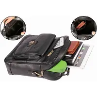 Matador Leder Umhängetasche Schultertasche 10.5 Zoll Schwarz