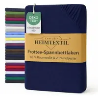 EXKLUSIV HEIMTEXTIL Frottee Spannbettlaken Rundumgummizug Marke 70 x 140 cm Navyblau 80% Baumwolle 20% Polyester Öko - Tex Zertifiziert Bed-Sheet