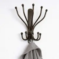DanDiBo Ambiente DanDiBo Wandgaderobe Halbrund Wand Metall Schwarz Steve 25 cm Gaderobe Kleiderhaken Gaderobenhaken Hakenleiste Flugaderobe Haken