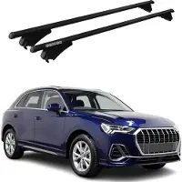 Menabo Dachträger Grundtäger für Audi Q3 mk2 2018-2025 75kg Alu Schwarz 2 tlg