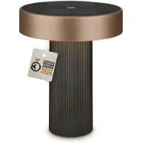Briloner LED-Akku-Solar-Tischlampe Poga, anthrazit/bronze, IP44 dimmbar, schwarz, Kunststoff, Modern