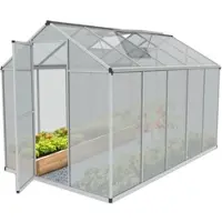 ONBEST Gewächshaus Aluminium | 4mm | Polycarbonat-Platten | 185x195x307cm (BxHxT) | Wetterfest | UV-Beständig