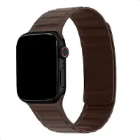 Accezz Magnetisches Echtlederarmband für Apple Watch | 44/45/46/49 mm - Chocolate Brown