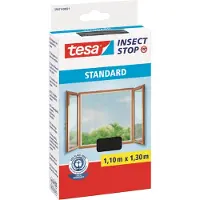 TESA STANDARD Klett-Fenster-Moskitonetz Fensternetz 1,1m x 1,3m schwarz