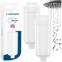 Wessper AquaShower Duschfilter Weiß 2er Set mit KDF – Wasserfilter Dusche gegen Chlor Kalk