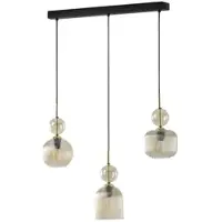 TK Lighting Glas Hängelampe Sophia , dimmbar, alu / grau / zink, für Wohn- / Esszimmer, Glas, Pendelleuchte