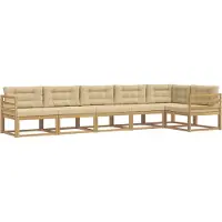 vidaXL Outdoor-Sofagarnitur mit Kissen 4 pcs Weiß und Beige Polyester