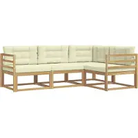 vidaXL Outdoor-Sofagarnitur 3 stk. Weiß und Creme Polyester