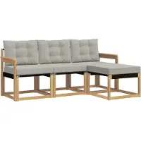 vidaXL Outdoor-Sofagarnitur 4 Stk. Weiß und Hellgrau