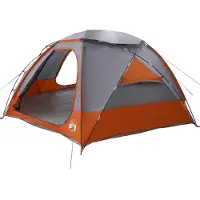 vidaXL Kuppelzelt mit abnehmbarem Regenfly Grau und Orange 8-Personen