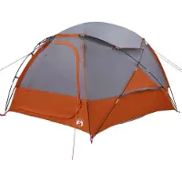 vidaXL Kuppelzelt mit abnehmbarem Regenfly Grau und Orange 4-Personen