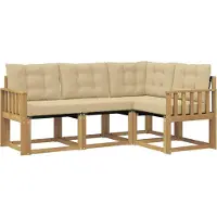 vidaXL Outdoor-Sofagarnitur 4 Stk. Weiß und Beige