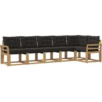vidaXL Outdoor-Sofagarnitur mit Kissen 6 pcs Weiß und Schwarz