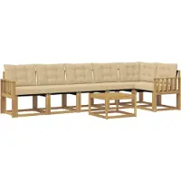 vidaXL Outdoor-Sofagarnitur 7 stk. Weiß und Beige