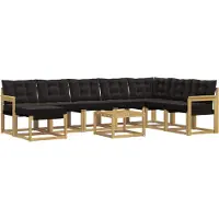vidaXL Outdoor-Sofagarnitur 9 stk. Weiß und Schwarz