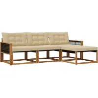 vidaXL Outdoor-Sofagarnitur 4 Stk. Natur und Beige
