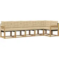 vidaXL Outdoor-Sofagarnitur 6 Stk. Weiß und Beige