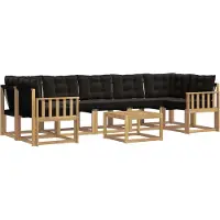 vidaXL Outdoor-Sofagarnitur 8 Stk. Weiß und Schwarz