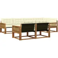 vidaXL Outdoor-Sofagarnitur 7 Stk. Natur und Creme