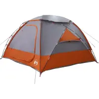 vidaXL Kuppelzelt mit abnehmbarem Regenfly 8 Personen Grau und Orange
