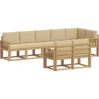 vidaXL Outdoor-Sofagarnitur 8 Stk. Weiß und Beige Polyester