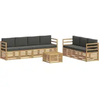 vidaXL Sofagarnituren 8 stk. Weiß und Anthrazit Polyester