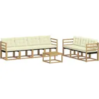 vidaXL Outdoor-Sofagarnitur 8 stk. Weiß und Creme