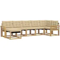vidaXL Outdoor-Sofagarnitur 7 stk. Weiß und Beige
