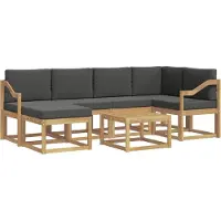 vidaXL Outdoor-Sofagarnitur 7 Stk. Weiß und Anthrazit
