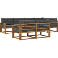 vidaXL Outdoor-Sofagarnitur 8 Stk. Natur und Anthrazit