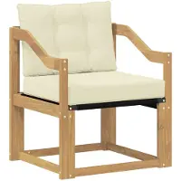 vidaXL Outdoor-Sofa Massivholz Akazie Weiß und Creme