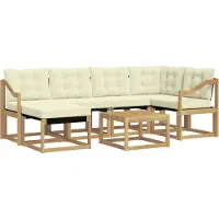 vidaXL Outdoor-Sofagarnitur 7 stk. Weiß und Creme