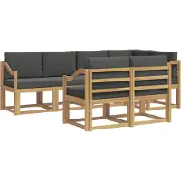 vidaXL Outdoor-Sofagarnitur 7 pcs Weiß und Anthrazit Polyester