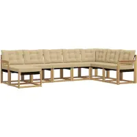 vidaXL Outdoor-Sofagarnitur 8 Stk. Weiß und Beige