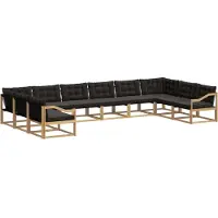 vidaXL Outdoor-Sofagarnitur 10 Stk. Weiß und Schwarz