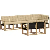 vidaXL Outdoor-Sofagarnitur 8 stk. Weiß und Beige