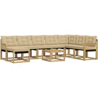 vidaXL Outdoor-Sofagarnitur 9 Stk. Weiß und Beige