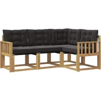vidaXL Outdoor-Sofagarnitur 4 Stk. Weiß und Schwarz